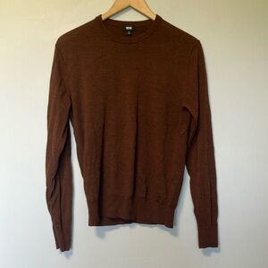 Uniqlo 100% Wool Men's Brown Sweater